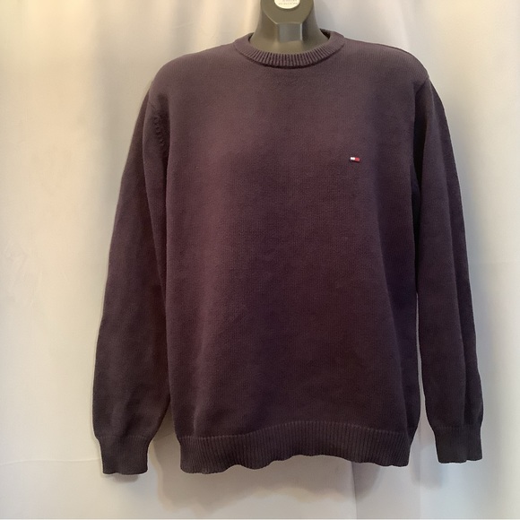 Tommy Hilfiger Sweater Men’s Large Crewneck Cotton Navy - Picture 11 of 11